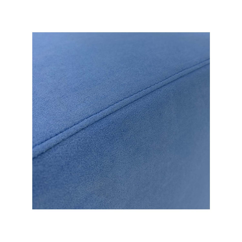 F-OT108-LB Endless Lounge Ottoman Type H in light blue suede