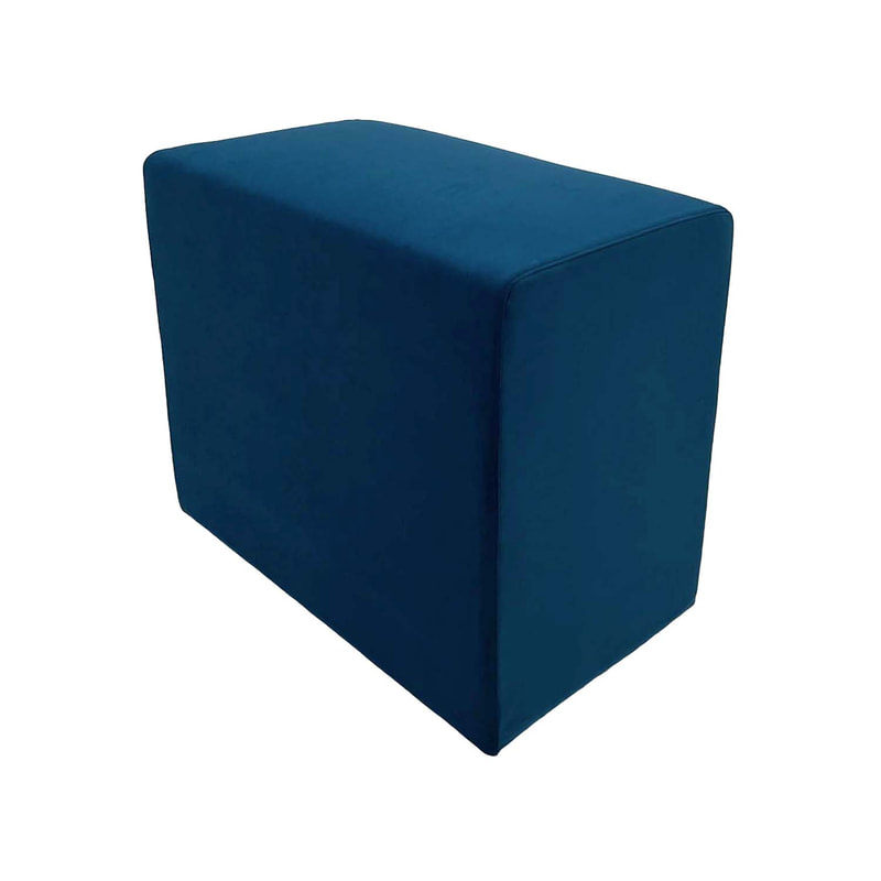 F-OT108-TL Endless Lounge Ottoman Type H in teal velvet