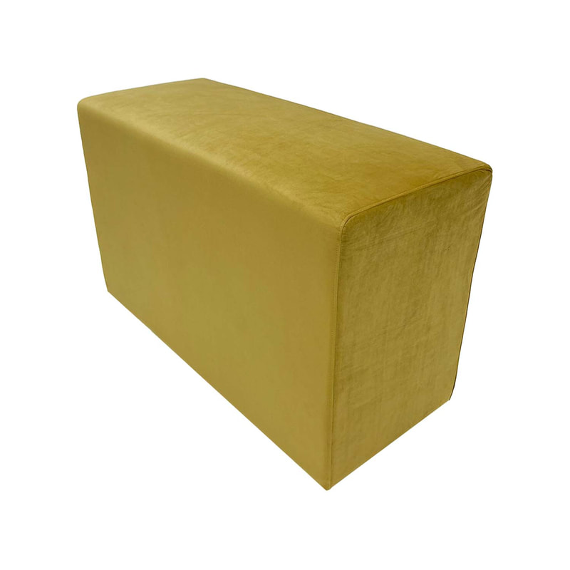 F-OT109-CG Endless Lounge Ottoman Type I in champagne gold velvet