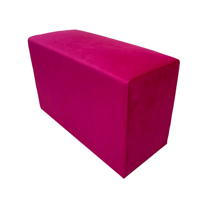 F-OT109-HP Endless Lounge Ottoman Type I in hot pink velvet
