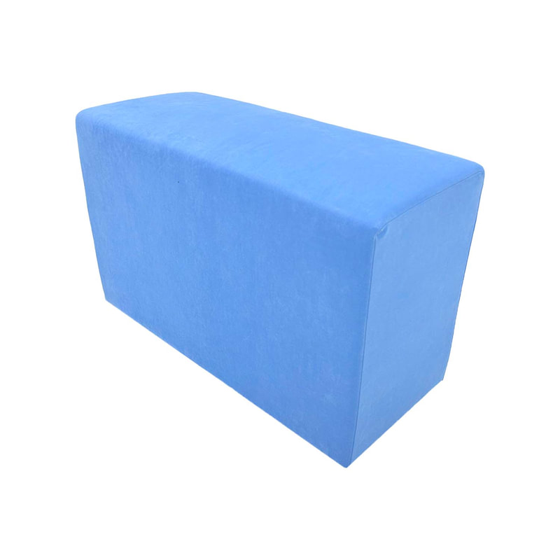 F-OT109-LB Endless Lounge Ottoman Type I in light blue suede