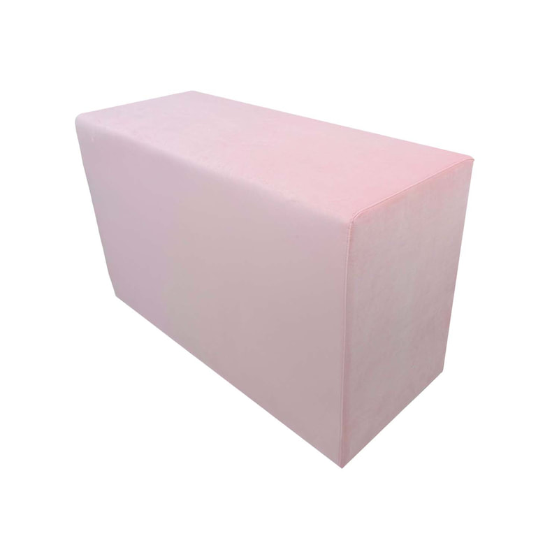 F-OT109-LP Endless Lounge Ottoman Type I in light pink velvet