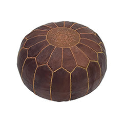 Moroccan Pouffe - Dark Tan ​F-PF101-DT