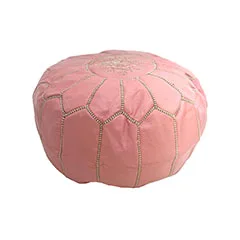 Moroccan Pouffe - Light Pink F-PF101-LP