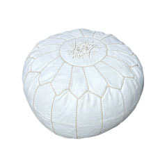Moroccan Pouffe - White F-PF101-WH