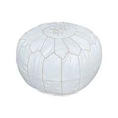Moroccan Pouffe - White F-PF101-WH