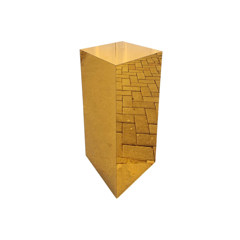 F-PN121-GD Type 18 Plinth in gold mirror