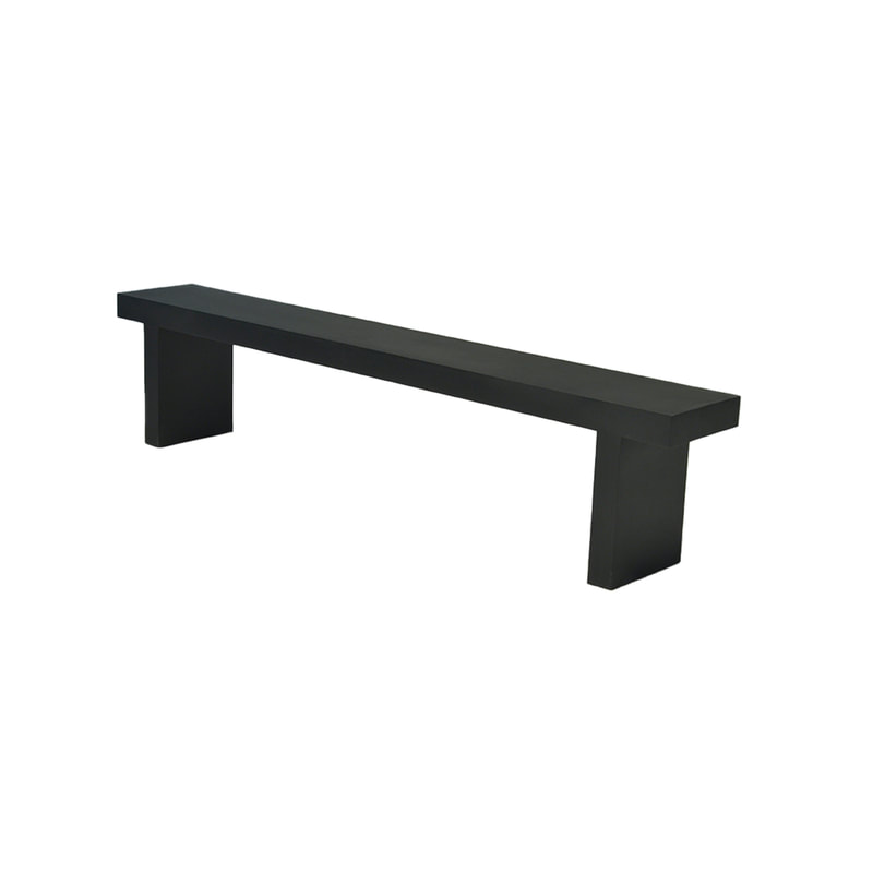 F-BN101-GL Milan bench with lime green seat pad and base in white paint finish