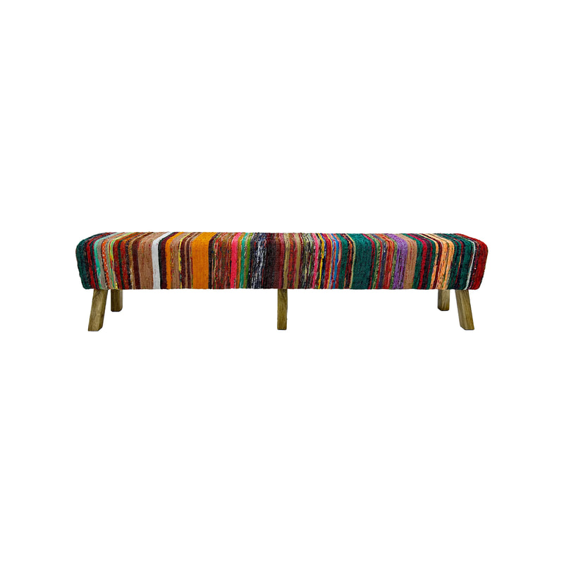 F-BN101-GL Milan bench with lime green seat pad and base in white paint finish