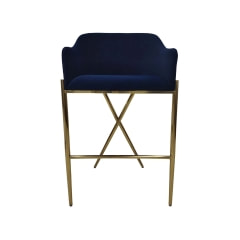 F-BS117-BL Clark barstool in black fabric with black metal legs 