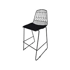 F-BS129-BL Arrow barstool with black metal frame