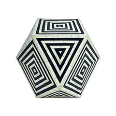 Illusion Side Table - Black + White ​F-CS221-BW
