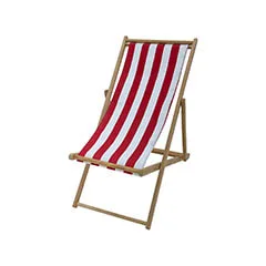 Malibu Deck Chair - Red + White  ​F-DC101-RW