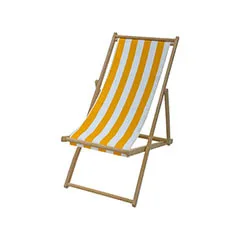 Malibu Deck Chair - Yellow + White  F-DC101-YW