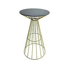 Turin High Table - Black & Gold F-HT118-BG