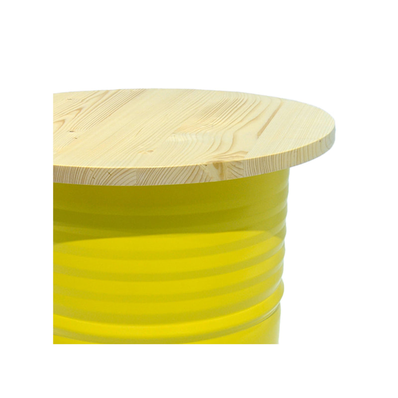 F-OL101-YL Oil drum in yellow paint finish