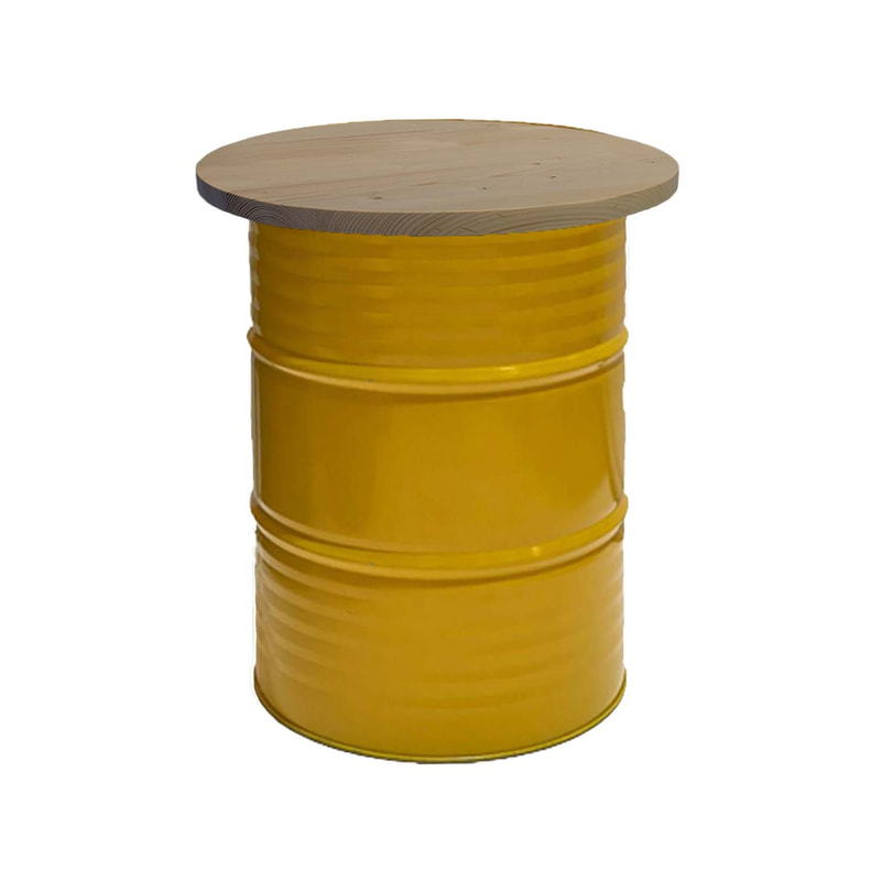 F-OL101-YL Oil drum in yellow paint finish