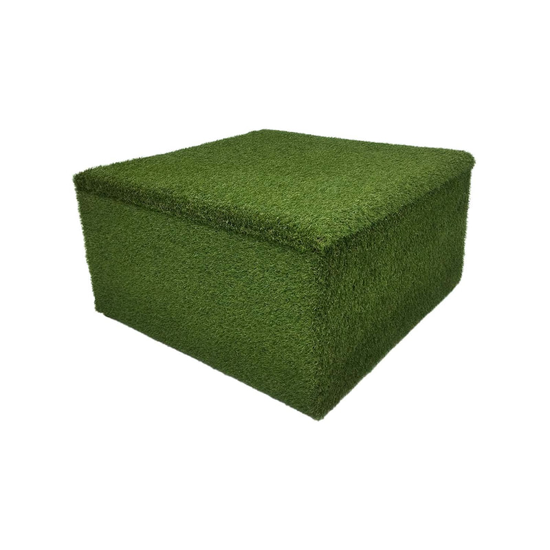 P-ST801-SG Billy rocking stool with cushion in sage green fabric and dark wooden frame