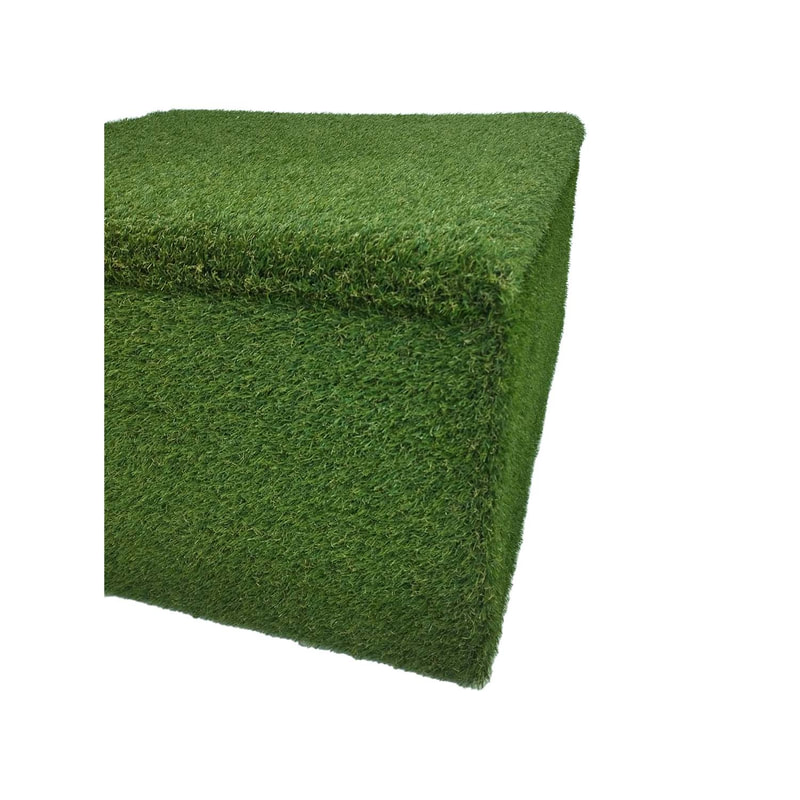 P-ST801-SG Billy rocking stool with cushion in sage green fabric and dark wooden frame