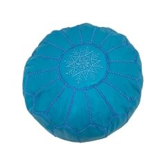 Moroccan Pouffe - Light Blue F-PF101-LB
