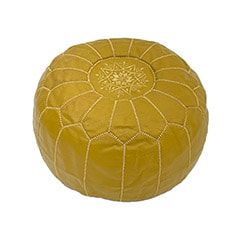 Moroccan Pouffe - Mustard Yellow F-PF101-MY