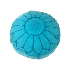 Moroccan Pouffe - Teal F-PF101-TL