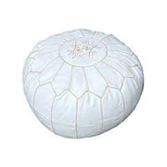Moroccan Pouffe - White F-PF101-WH