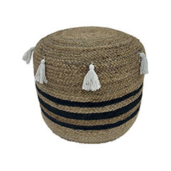 Tuti Pouffe - Natural + Black F-PF125-NT