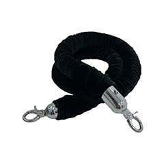 Velvet Rope - Black + Silver F-RP111-BL