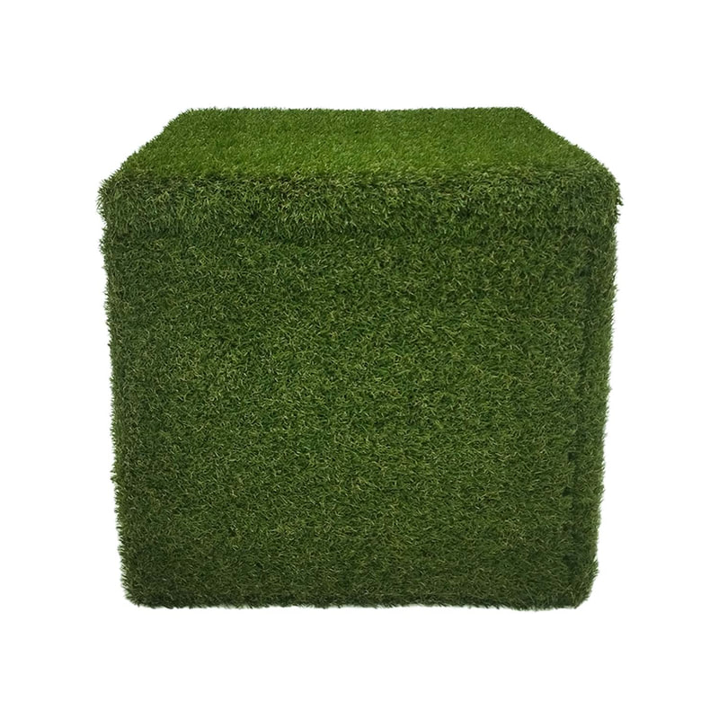 P-ST801-SG Billy rocking stool with cushion in sage green fabric and dark wooden frame