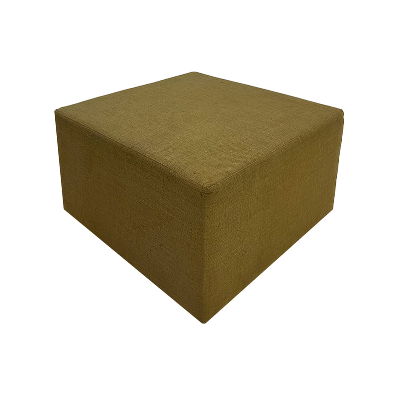 P-ST801-SG Billy rocking stool with cushion in sage green fabric and dark wooden frame