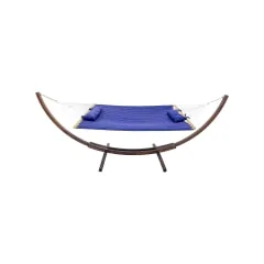 Natural Wood Hammock + Swing - Blue F-HM901-BU
