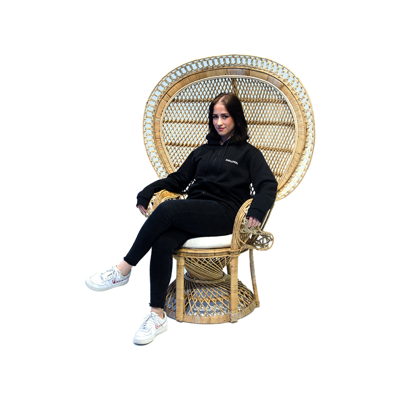 P-AC802-NT Seraphina chair in natural woven rattan and off-white cushion