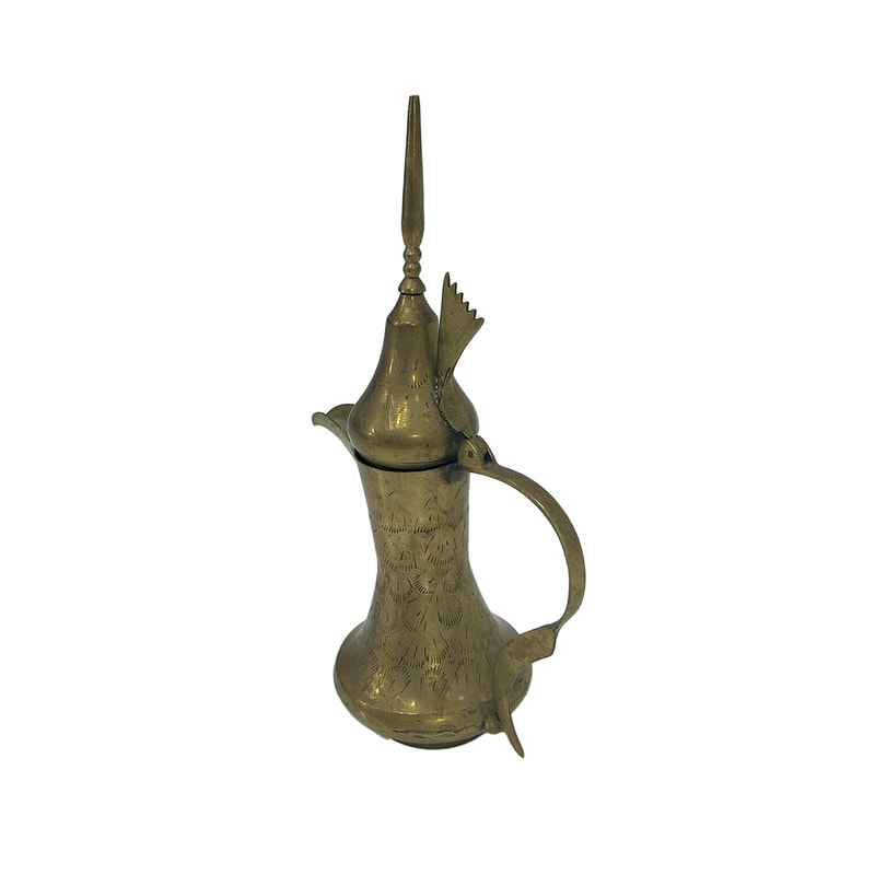 P-AD103-GD 11cm small gold Arabic coffee pot with matt finish