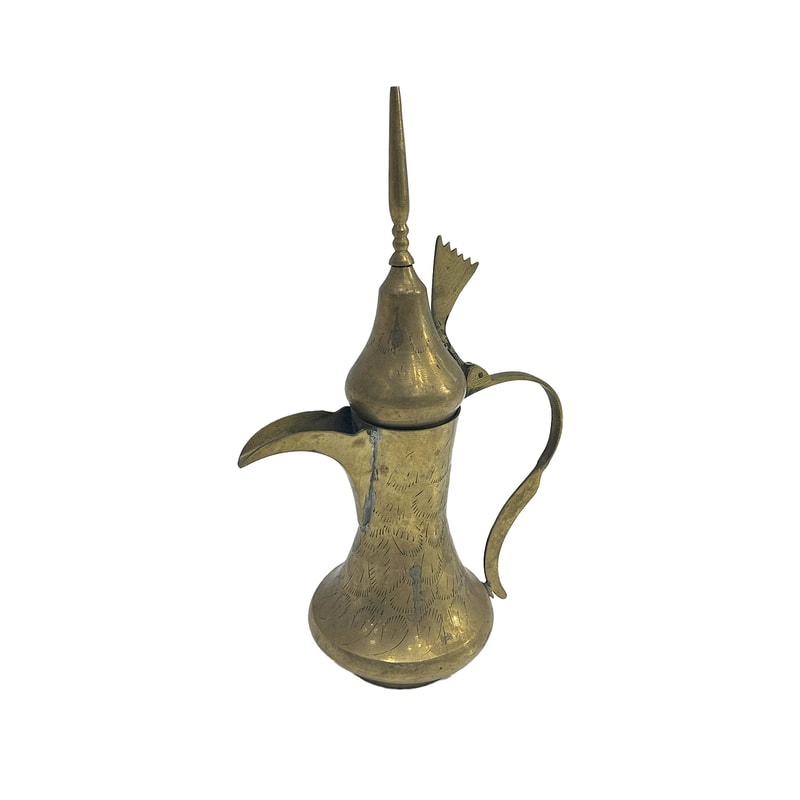 P-AD103-GD 11cm small gold Arabic coffee pot with matt finish
