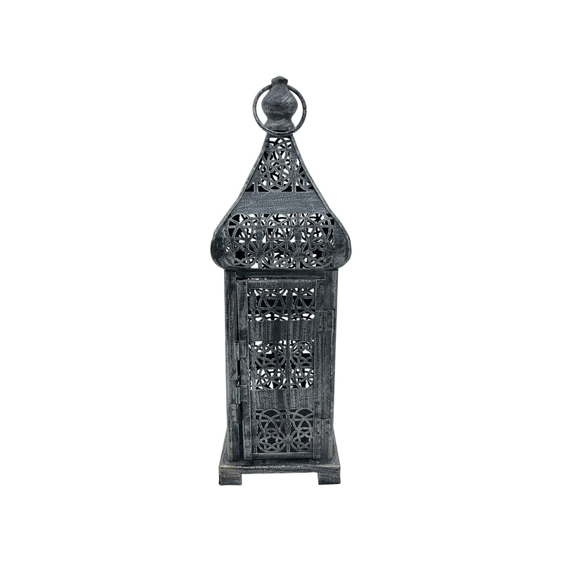P-AL102-SI 35cm high silver arabic lantern