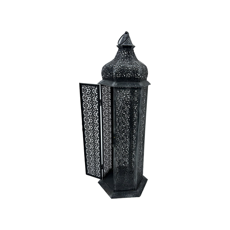 P-AL106-SI 85cm high silver Arabic lantern