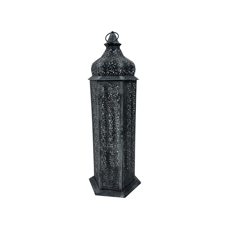 P-AL106-SI 85cm high silver Arabic lantern