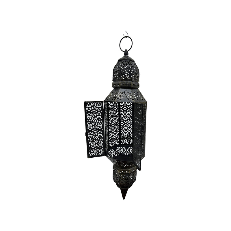 P-AL109-GD 80cm high large gold hanging Arabic lantern