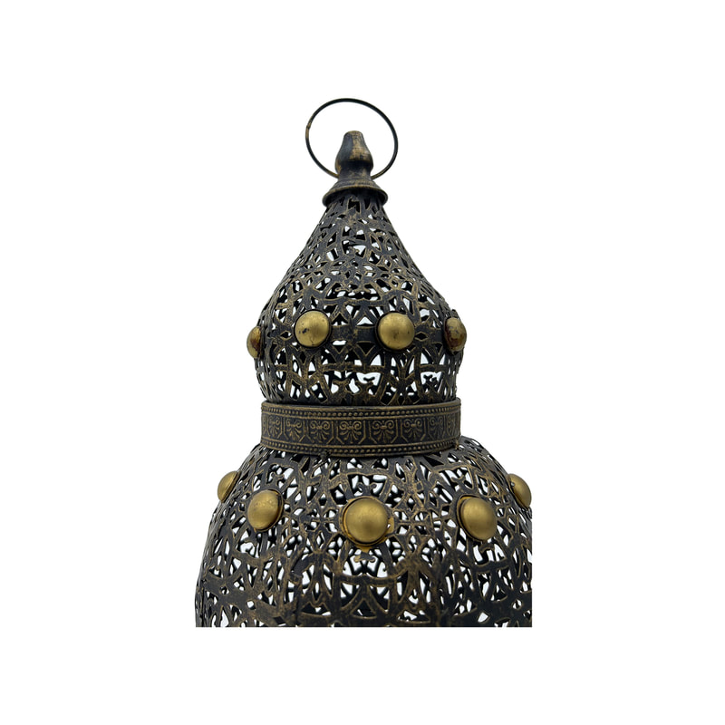 P-AL110-GD 40cm high small gold hanging Arabic lantern