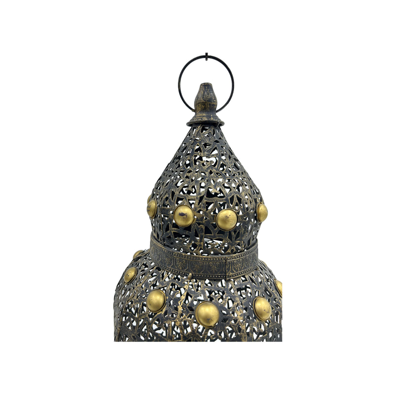 P-AL111-GD 60cm high medium gold hanging Arabic lantern
