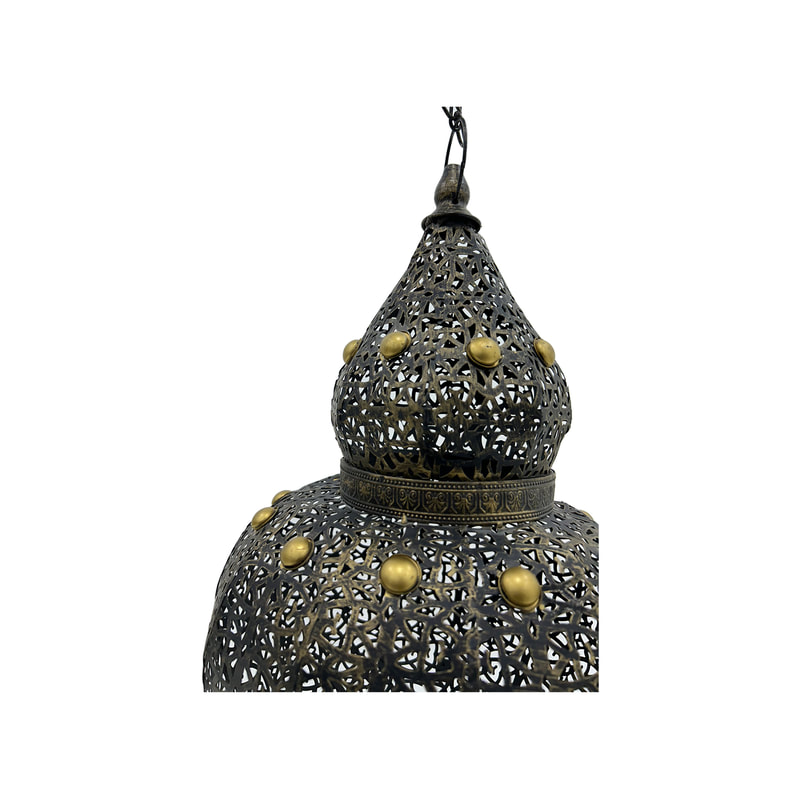 P-AL112-GD 74cm high large gold hanging Arabic lantern
