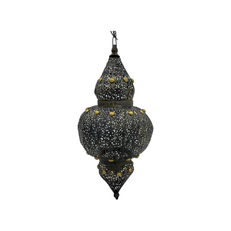 P-AL112-GD 74cm high large gold hanging Arabic lantern