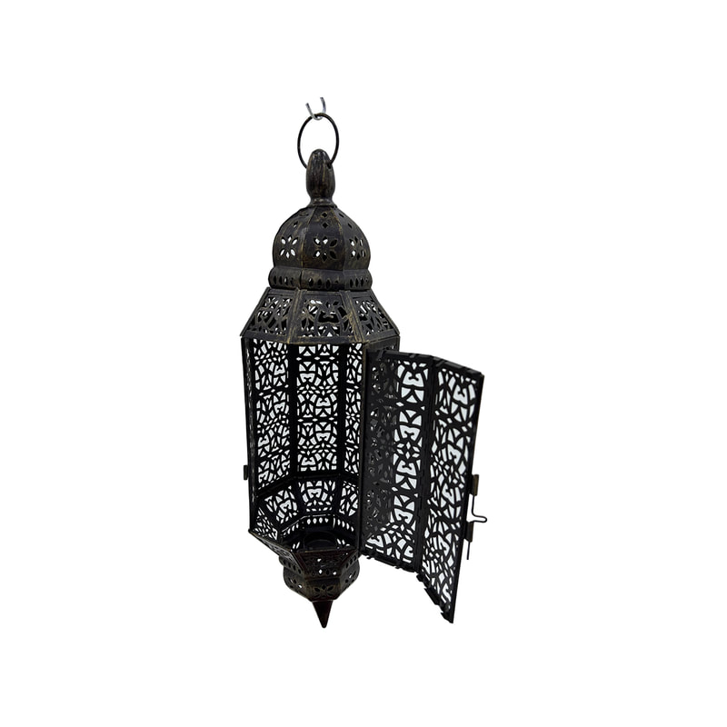 P-AL114-GD 50cm high small gold hanging Arabic lantern