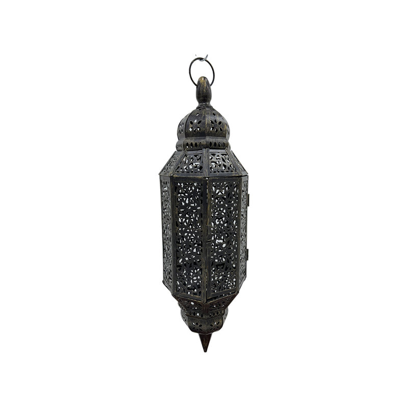P-AL114-GD 50cm high small gold hanging Arabic lantern