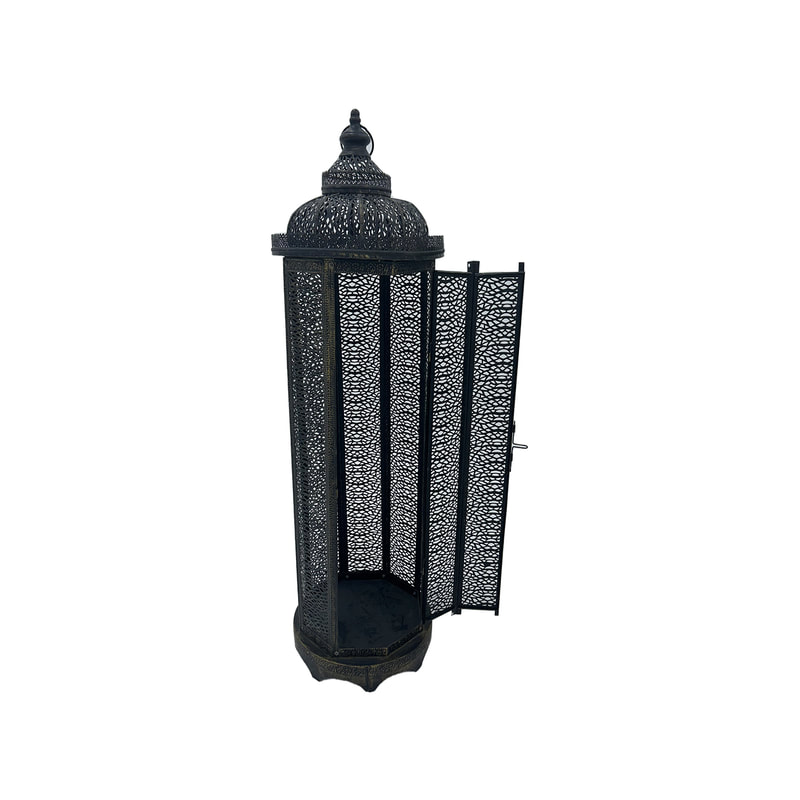P-AL115-GD 136cm high large decorative floor standing Arabic lantern
