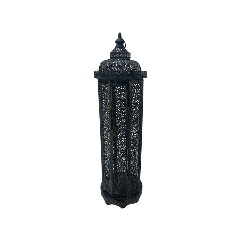 P-AL115-GD 136cm high large decorative floor standing Arabic lantern