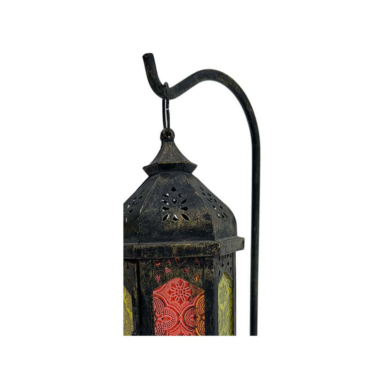 P-AL122-BL 33cm high small Arabic lantern with table stand
