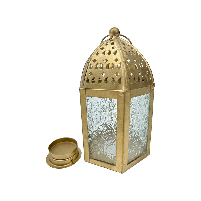 P-AL123-GD 17cm high small gold Arabic lantern