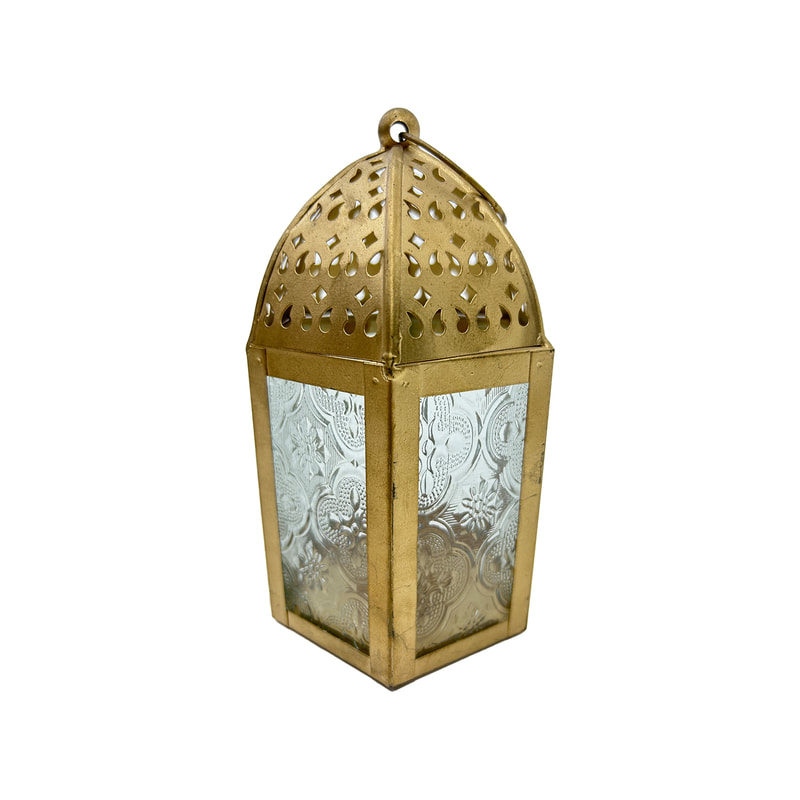 P-AL123-GD 17cm high small gold Arabic lantern